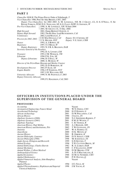 Michaelmas Term 2002 Special No.6 Part I