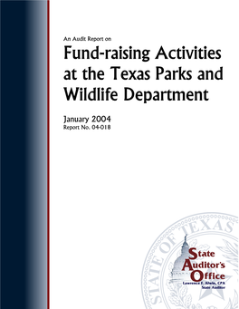 An Audit Report on Fund-Raising Activities at the Texas Parks and Wildlife Department
