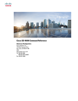 Cisco SD-WAN Command Reference Americas Headquarters Cisco Systems, Inc