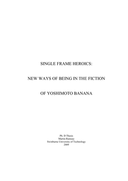 New Ways of Being in the Fiction of Yoshimoto Banana