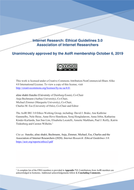 Ethical Guidelines 3.0 Association of Internet Researchers