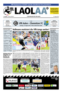 Chemnitzer FC Vollmann Motiviert Die Vfr-Jungs Weiter!