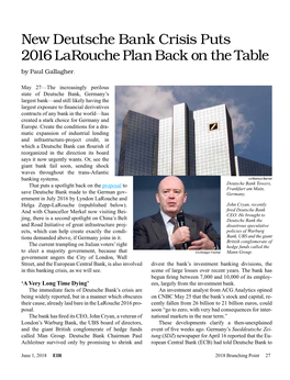 New Deutsche Bank Crisis Puts 2016 Larouche Plan Back on the Table by Paul Gallagher