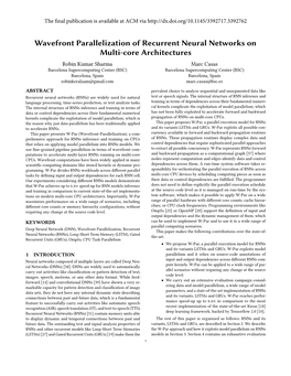 Wavefront Parallelization of Recurrent Neural Networks on Multi-Core