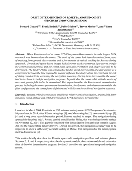 Orbit Determination of Rosetta Around Comet 67P/Churyumov-Gerasimenko