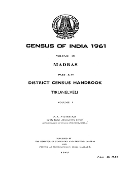 Madras- District Census Handbook, Tirunelveli, Part