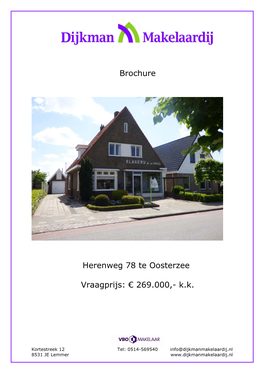 Brochure Herenweg 78 Te Oosterzee Vraagprijs