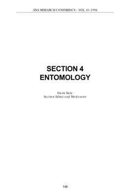 Section 4 Entomology