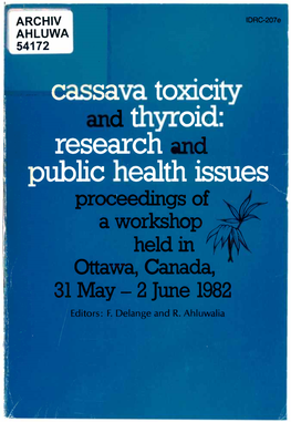 Research Public Health Issues P Oce 0 Aworkshop Zhe1din Ottawa, Canada, 31 May -2 June 1982 Editors: F