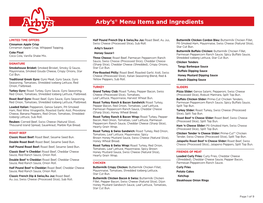 Arby's® Menu Items and Ingredients