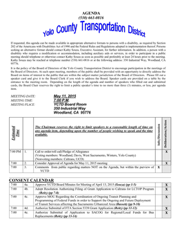 Yolo County Transportation District to Encourage Participation in the Meetings of the Board of Directors