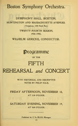 REHEARSAL and CONCERT