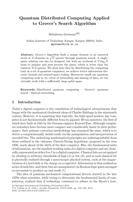 Quantum Distributed Computing Applied to Grover's Search Algorithm