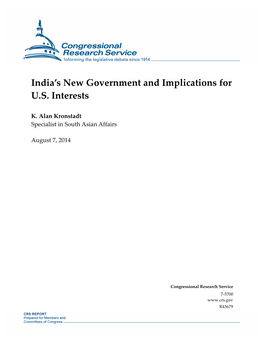 India's New Government and Implications for U.S. Interests