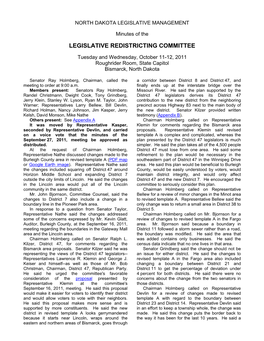 Legislative Redistricting Committee