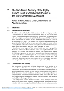 7 the Soft-Tissue Anatomy of the Highly Derived Hand of Perodicticus Relative to the More Generalised Nycticebus