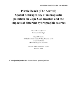 Spatial Heterogeneity of Microplastic Pollution on Cape Cod Beaches and the Impacts of Different Hydrographic Sources