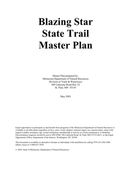 Blazing Star State Trail Master Planning Process