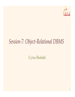 Object-Relational DBMS