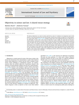 Objectivity in Science and Law a Shared Rescue Strategy