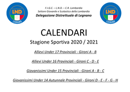 Calendari SGS Allievi E Giovanissimi