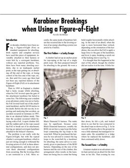 Karabiner Breakings When Using a Figure-Of-Eight Neville Mcmillan