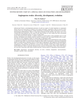 Angiosperm Ovules: Diversity, Development, Evolution