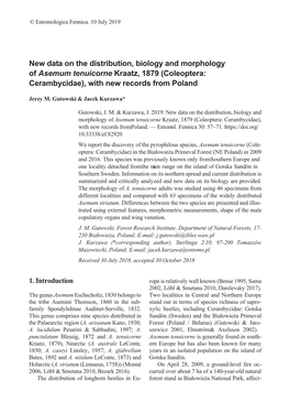 (Coleoptera: Cerambycidae), with New Records from Poland