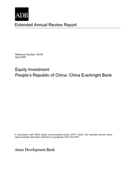 Equity Investment People's Republic of China: China Everbright Bank