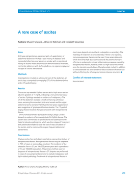 A Rare Case of Ascites