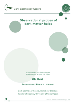 Observational Probes of Dark Matter Halos
