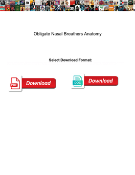 Obligate Nasal Breathers Anatomy