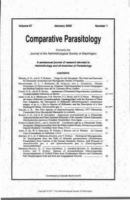 Comparative Parasitology