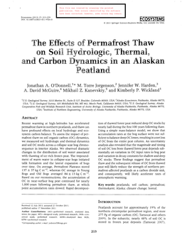 The Effects of Permafrost Thaw on Soil Hydrologic9 Thermal, and Carbon