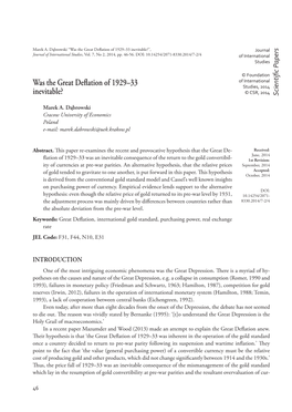 Was the Great Deflation of 1929–33 Inevitable?