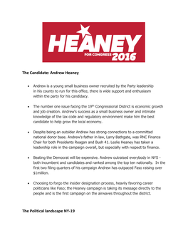 Andrew Heaney the Political Landscape NY-19