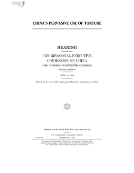 China's Pervasive Use of Torture