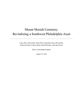 Mount Moriah Cemetery: Revitalizing a Southwest Philadelphia Asset