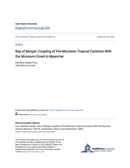 Coupling of Pre-Monsoon Tropical Cyclones with the Monsoon Onset in Myanmar