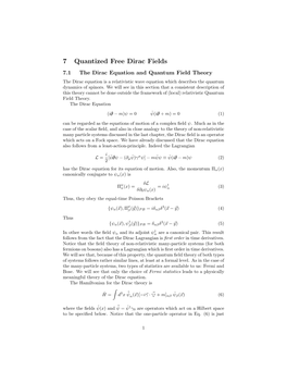 7 Quantized Free Dirac Fields