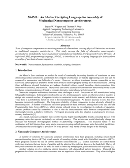 An Abstract Scripting Language for Assembly of Mechanical Nanocomputer Architectures