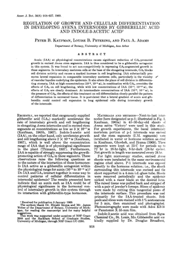 Regulation of Growth and Cellular Differentiation In