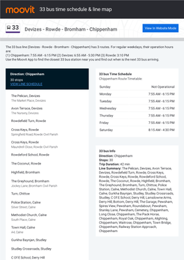 33 Bus Time Schedule & Line Route