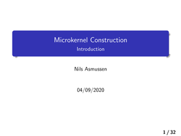 Microkernel Construction Introduction