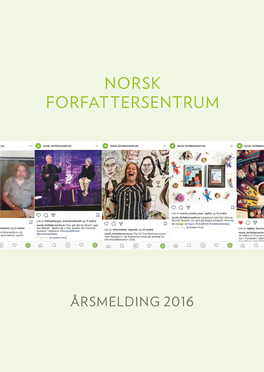 Årsmelding 2016 Forfattersentrum