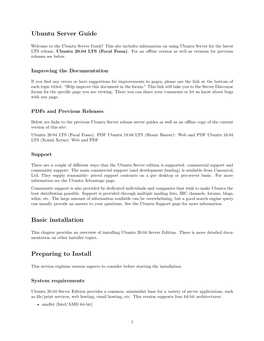 Ubuntu Server Guide Basic Installation Preparing to Install