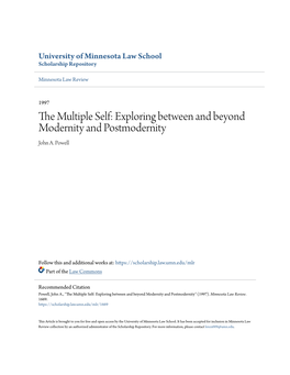 The Multiple Self: Exploring Between and Beyond Modernity and Postmodernity John A