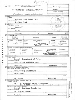 Big Bone Lick State Park Pfrfivpn\Lll1vlu ^ AND/OR HISTORIC: Big Bone Lick ■ 197' 2
