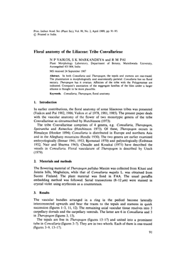 Floral Anatomy of the Liliaceae: Tribe Convallarieae 93