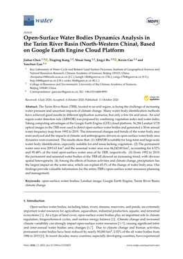 Open-Surface Water Bodies Dynamics Analysis in the Tarim River Basin (North-Western China), Based on Google Earth Engine Cloud Platform